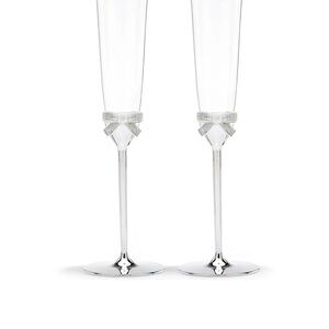 kate spade Silver Bow Champagne Flutes